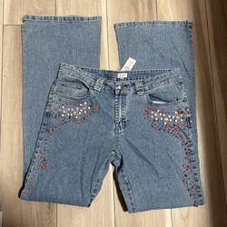 NWT Caché Beaded Bootcut jeans