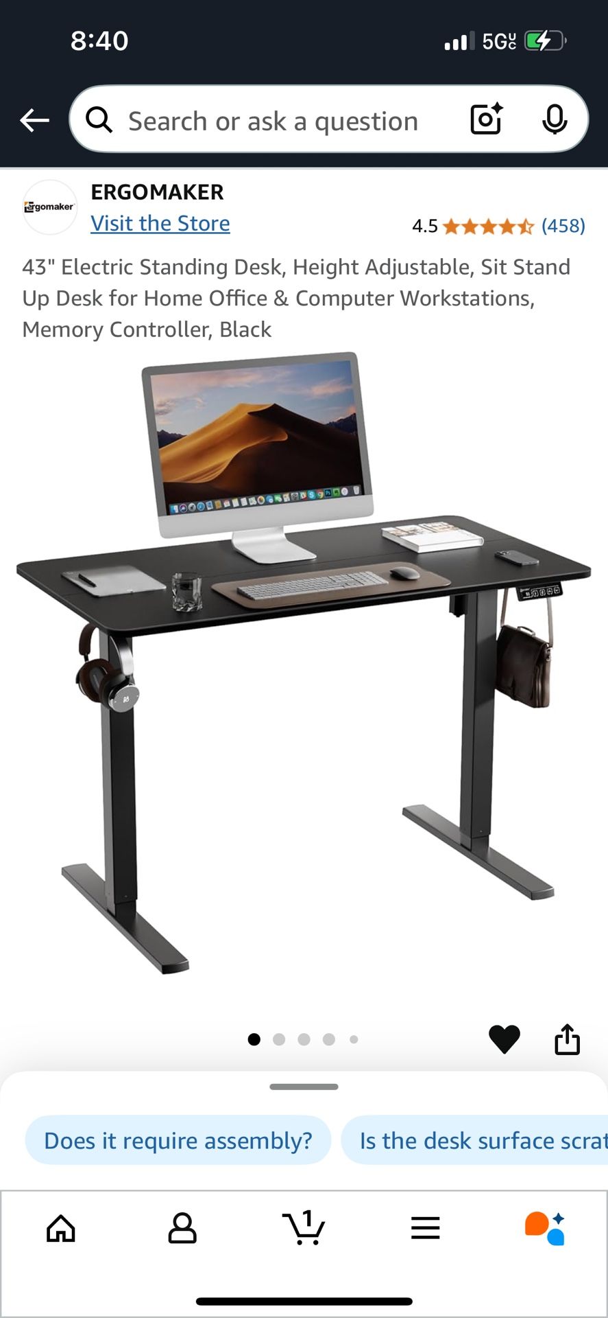 Electronic Sit/stand Desk With Chair & Accessories- Must Go 