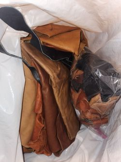 Mixed Leather Scraps and Offcuts Lot