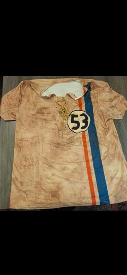 XL vintage racing-style Henley t-shirt featuring the iconic "Herbie 53" design inspired by Disney's The Love Bug