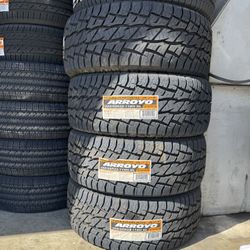 285/45/22 Arroyo All Terrain New Tires Set Of (4) Mounted And Balanced 
