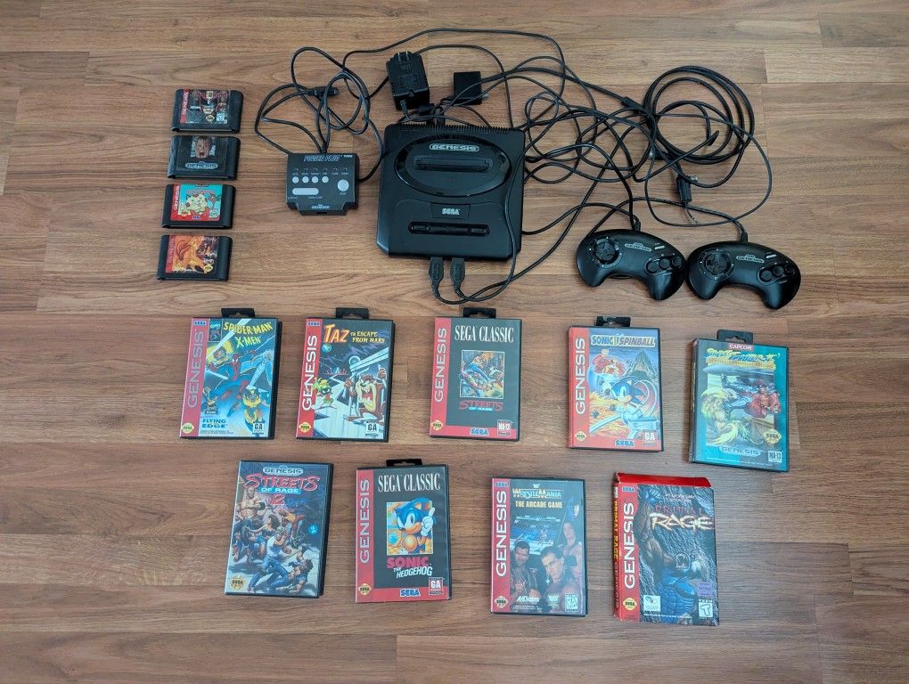 Sega Genesis Console + Accessories + Games. Teated Working Console!