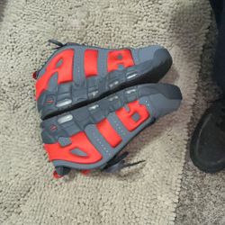 Nike Air  Uptempo Dark Grey and Light Crimson