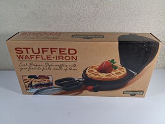Wonderffle Stuffed Waffle Iron Open Box Complete Wrapped in Plastic