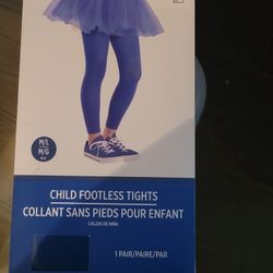 Girls Blue Footless Tights New Grandprairie 