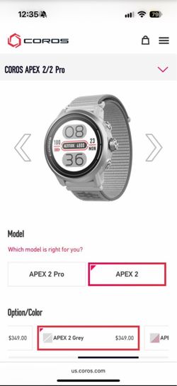 Corps apex 2 running watch in grey