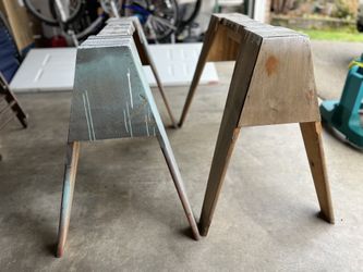 Two Wooden Sawhorses
