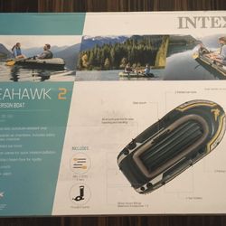Intex Seahawk 2 boat set includes paddles kayak oars pump brand new in box