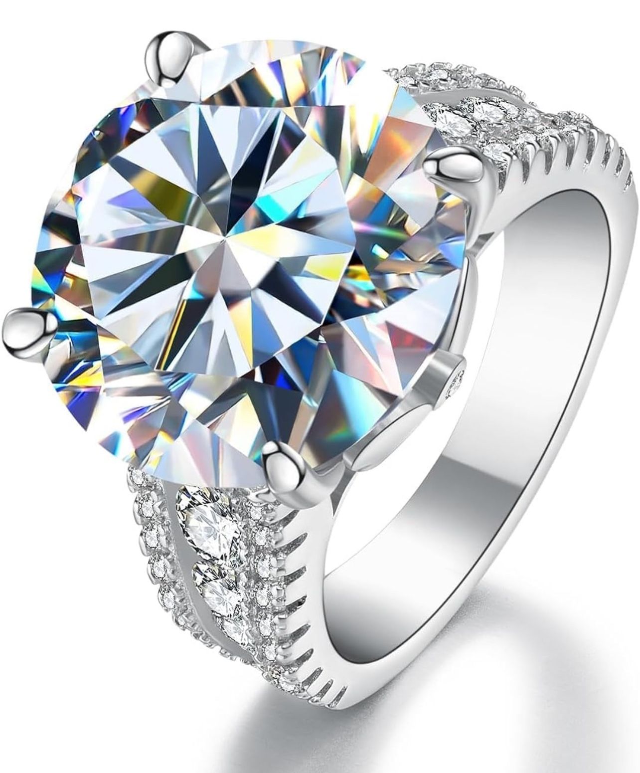 10.0 Ct Moissanite Ring Size 9, And 8