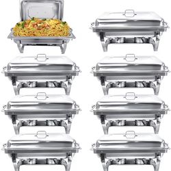 8 Pack Combo Chafing Dish Buffet Stainless