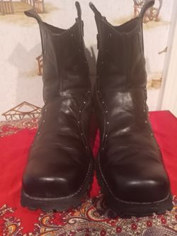 SKECHERS WORK MEMORY FOAM COMP TOE MEN BLACK BOOT.