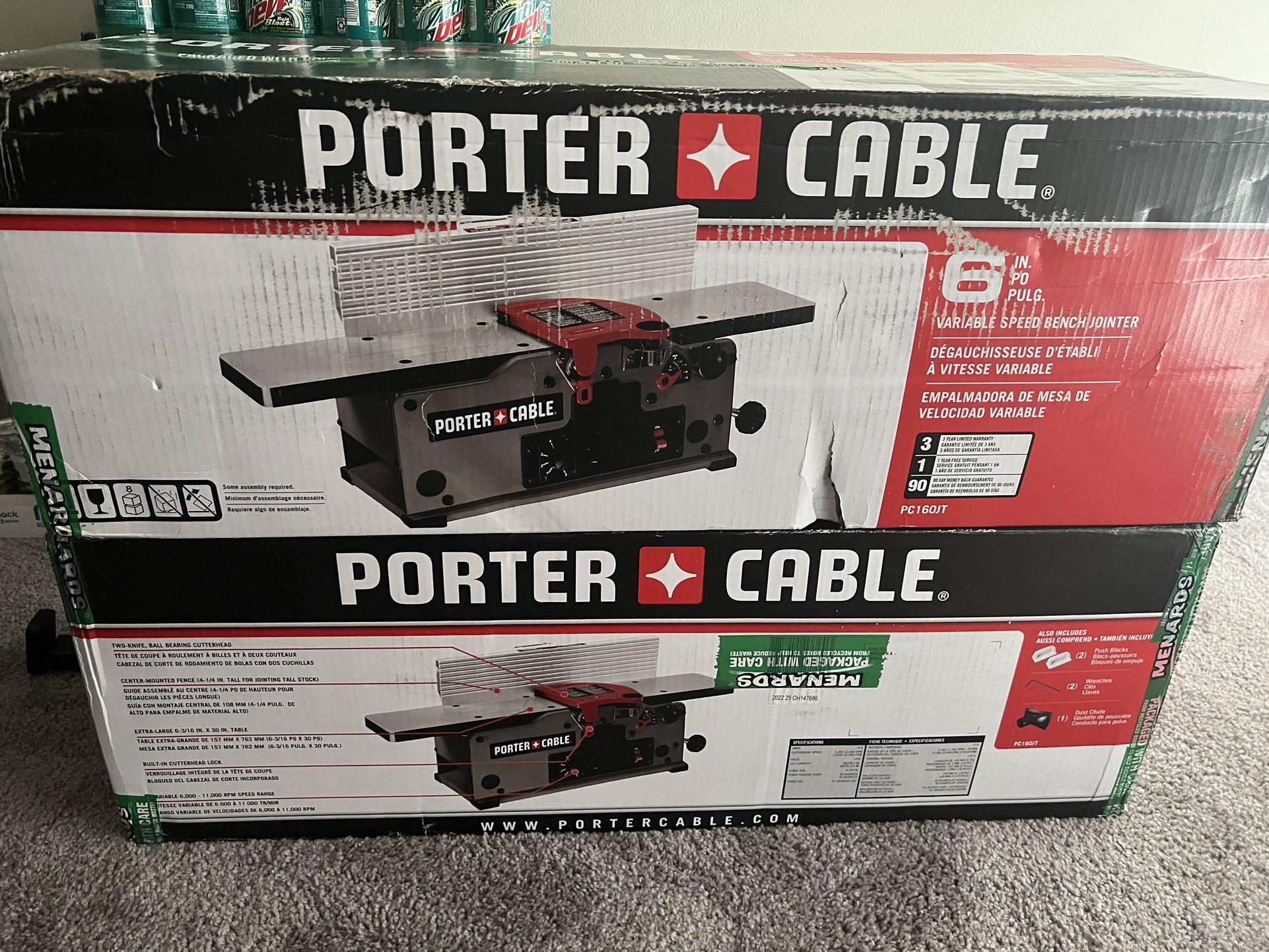 PORTER-CABLEĀ® Corded 6" Variable Speed Benchtop Jointer