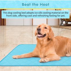 Dog Cooling Mat Summer Pet, 28 x 47"Self Cooling Pad with Non-Slip Bottom for Dog & Cat,Super Absorbent Pee Pad for Indoor & Outdoor 