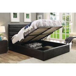 Brand New Black Queen Lift Storage Bed