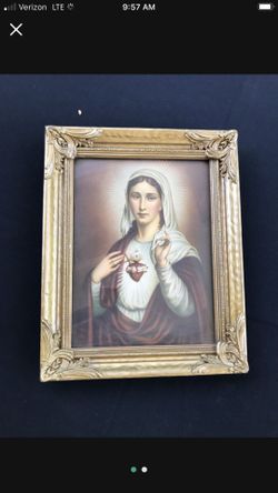 Antique Religious Art * Framed Original With Glass