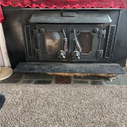 Wood Burning Fireplace Insert With Blower.