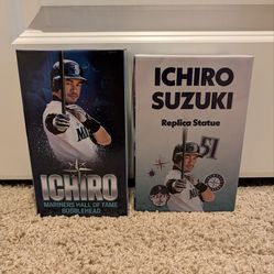 Ichiro replica statue and bobblehead