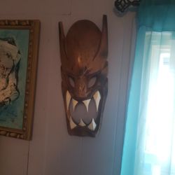 carved wood cerimonial mask