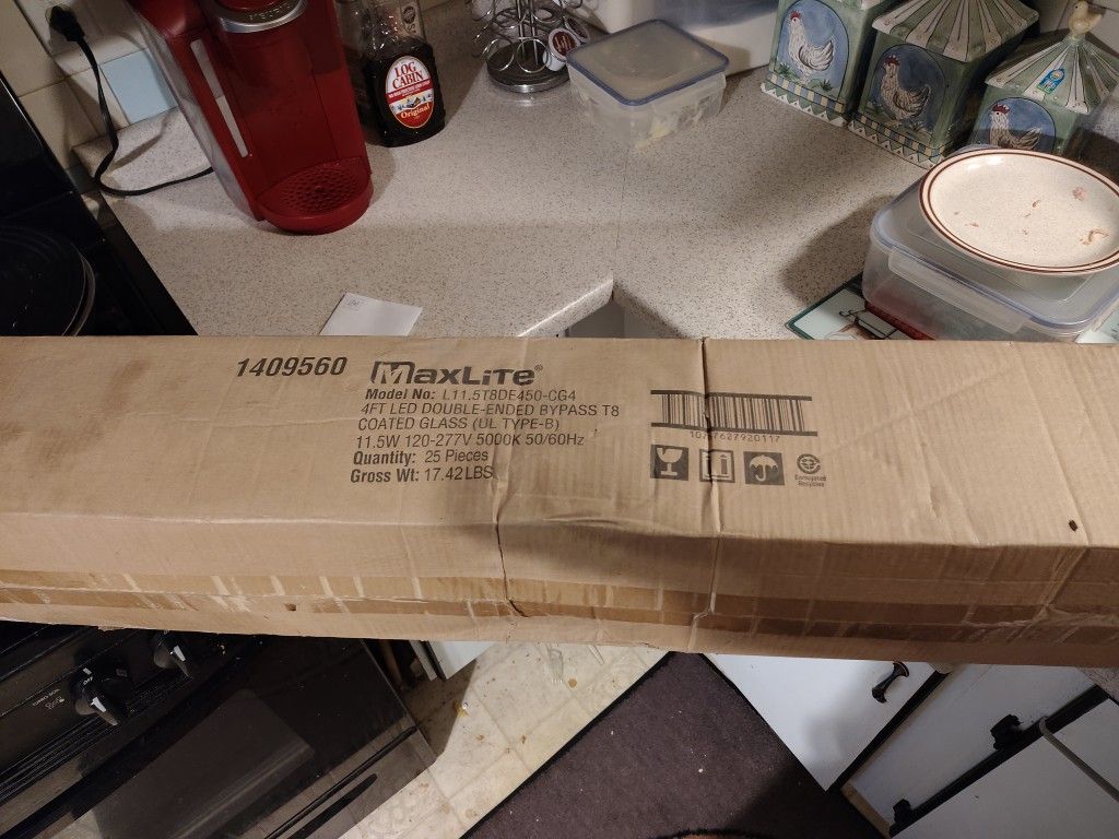 case of 25 Maxlite led bulbs. 