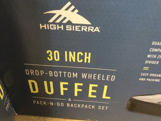 High Sierra 2 pack, duffle and backpack