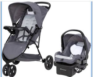 Baby Trend Venture 3-Wheel Stroller Travel System, Stellar Grey