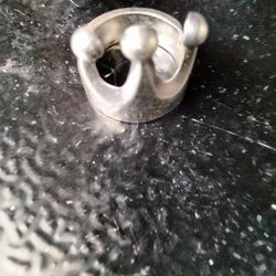 Sterling Silver Crown Ring Size 6