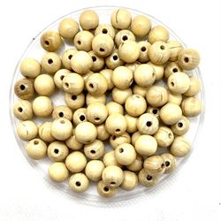 Lot Of 125 10mm Blonde Wooden Beads 