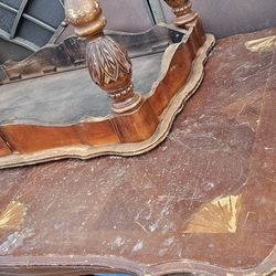 Vintage tables set wood dining and coffee strong and heavy need repaint price for both 