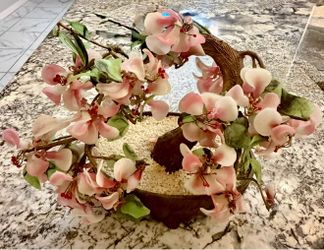 Vintage Chinese Jade & Peking Glass Cherry Blossom Bonsai Tree