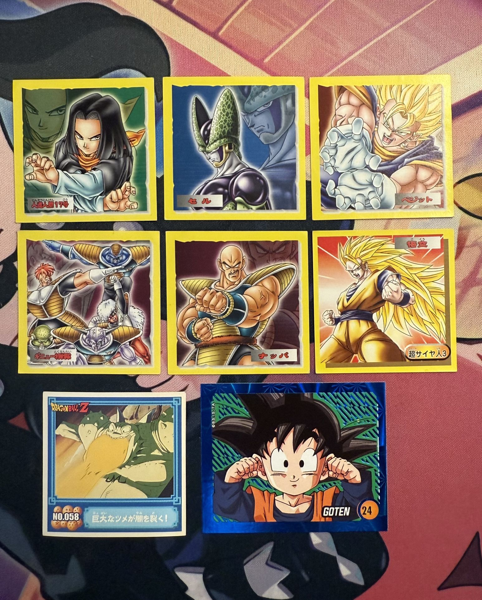 Dragon Ball Z Seal Gum Part 1 Top Seikka Stickers Lot (8pcs)