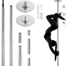 Professional Dancing Pole, Spinning Static Dancing Pole Kit, Portable Removable Pole, 45mm Heavy-Duty Stainless Steel Pole, Height Adjustable