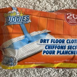 New! Pack Of 20 Swiffer Dry Floor Cloths - Scrub Buddies - Quilted Texture