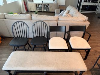 Chairs and bench