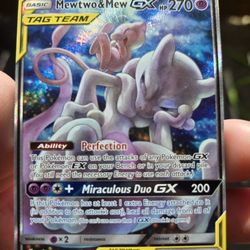 Mewtwo & Mew Gx Tag Team Alt Art Pokémon Card 