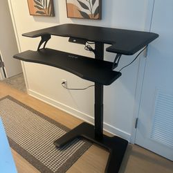 Black Standing Desk And Sitting Work Office Table