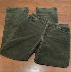 St. John’s Bay stretch dark green high Waist Flare corduroy pants