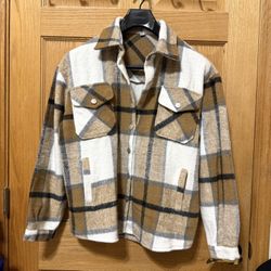 Brown Plaid Shacket - Women’s Size Small
