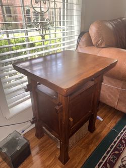 Vintage mid century side table solid wood