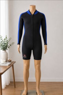 Action Plus Neoprene Wetsuit Shorty Size XL Black Blue Unisex