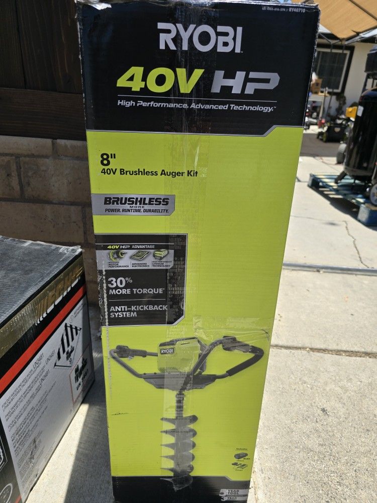 Ryobi 40v Hp Brushless Cordless Earth Auger Powerhead With 8" Bit
