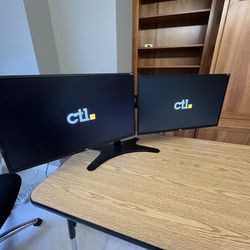 Dual screen monitors with mount- $50