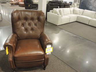 Barcalounger Colfax Leather Pushback Recliner - Brown | Reclining Chair | Accent Chair