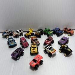Vintage 1987 Mini Micro Machines/Road Champs Cars and Trucks Lot of 17