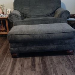 Wide Chair w/ Matching Ottoman $200