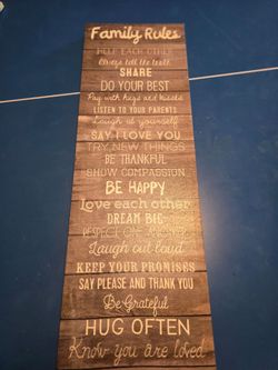 Family rules sign