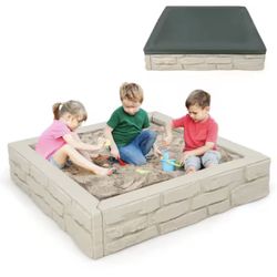 Square Sandbox with Cover in Grey
