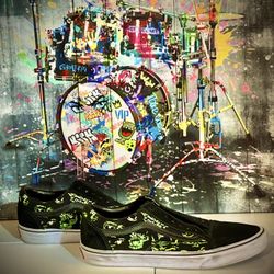 Glow In The Dark Vans With Green Skull