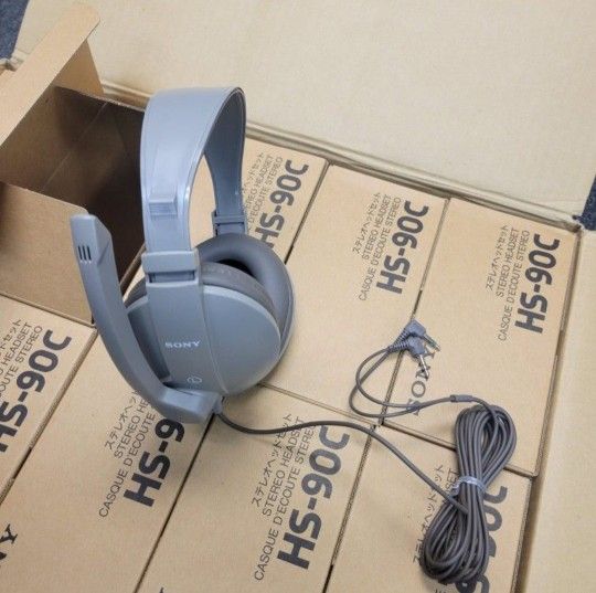 (A lot of 10) Vintage SONY HS-90C Stereo Headphones / Headset w/ Mic -- NEW