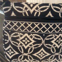 Vera Bradley Black and White Midnight Paisley Print Hipster Crossbody Bag
