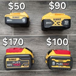 DEWALT 20V BATTERIES 5AH 6AH 10AH 12ah FLEXTVOLT 